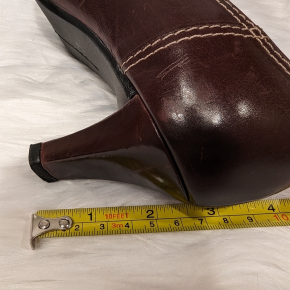 Vintage Stuart Weitzman Brown Loafer Pumps w/ Square Toe & Bow - Size 7M - Picture 7 of 13